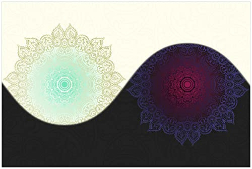 Wallario Küchenrückwand selbstklebend 90 x 60 cm, Motiv: Mandalas - Yin Yang | Spritzschutz abwischbar & pflegeleicht
