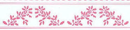 Melody Jane Dolls House Pink on White Acorns Wallpaper Border William Morris