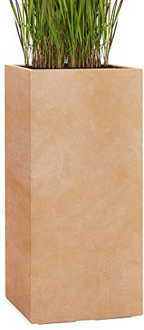 Pflanzwerk® Jardinera Fibra de Vidrio Tower Terracota 60x28x28cm *Maceta a Prueba de heladas* *Protección UV* *Calidad Europeo*