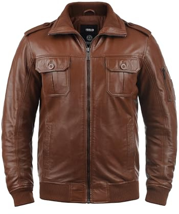 !Solid SDFamash Herren Lederjacke Bikerjacke Echtleder