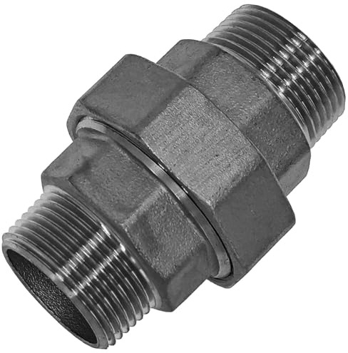 Verschraubung konisch metallisch dichtend aus V4A Edelstahl 1/2 Zoll AG x AG DN15 Außengewinde Außendurchmesser 21mm Gewinde Fitting Trinkwasser Rohr Kupplung Verbinder INOX