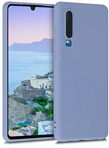 kwmobile Hülle kompatibel mit Huawei P30 Hülle - weiches TPU Silikon Case - Cover geeignet für kabelloses Laden - Lavendelgrau matt