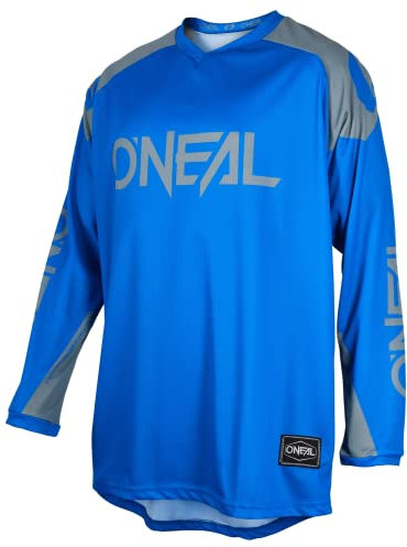O'NEAL | Jersey | Enduro Motocross | Atmungsaktives Material, Maximale Bewegungsfreiheit, Verlängerter Rücken | Jersey Matrix Ridewear | Erwachsene | Blau Grau | Größe M