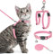 PAWCHIE Katzengeschirr mit Leine und Halsband, ausbruchsicher, verstellbar, H-förmig, Katzengeschirr mit Stern- und Mondmuster, leuchtet im Dunkeln, für Kätzchen, Spaziergänge im Freien