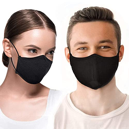 Masque de Protection en Tissu 100% Coton Triple épaisseur de nanofibres filtrantes avec Bande élastique réglable - Réutilisable et Lavable - Confort Respirant