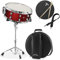 Ashthorpe Set rullante con testa Remo (rosso) – Kit per studenti principianti con supporto, borsa imbottita, cuscinetto per allenamento, tracolla e bacchette