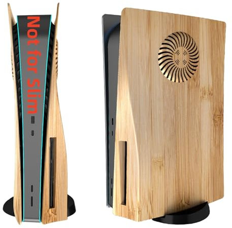 Piastre di protezione per console PS5 Disc Edition - Accessori per Playstation 5 - Pannelli laterali - Facciate di ricambio (grano di legno)