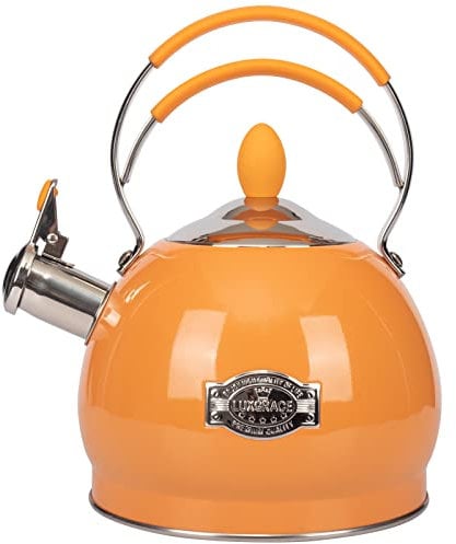 Whistling Tea Kettle Stainless Steel Teapot, Teakettle for Stovetop Induction Stove Top, Fast Boiling Heat Water Tea Pot 2.6L Quart