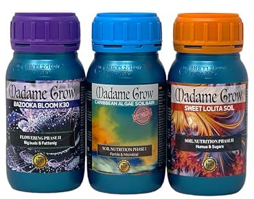 MADAME GROW - Organischer Dünger - Outdoor & Indoor Culture - Nährstoffe, Dünger oder Düngemittel für 420 oder therapeutische Pflanzen - KIT FORMENTERA (3x250ml)