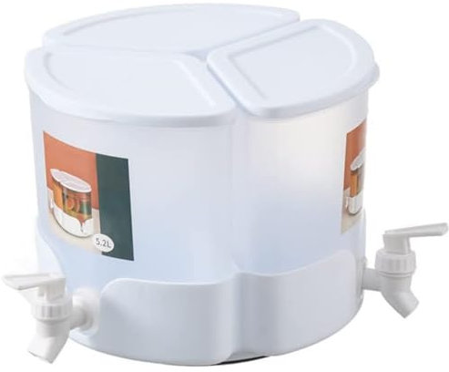 MEETOZ Rotating Large Capacityre Frigerator Cold Kettle,Aguas Frescas Vitrolero Plastic Water Container,Great for Sun Tea, Iced Tea, Juice, Beer, Wine and Liquor