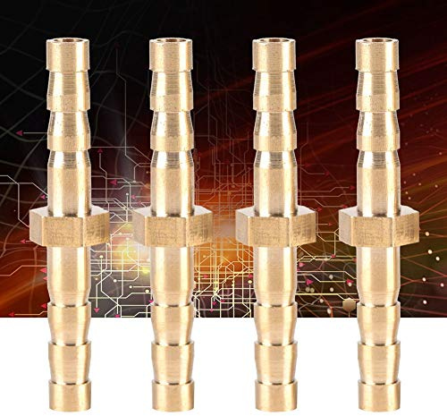4mm Brass Hose Barb Fittings (4 Pack) Barbed Connector for Garden Hose, Irrigation System, Plumbing, Water Line & Quick Connect Applications
