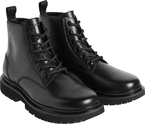 Calvin Klein Eva Mid Lace UP Boot Lth WL Wn YW0YW01147, Stivaletto Medio Donna, Nero (Triple Black), 37 EU