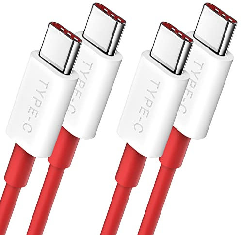 Câble USB C vers USB C [2m/Lot de 2], Cable Warp Charge 65W pour OnePlus 9 Pro/8T Câble Type C vers Type C Cable PD Charge Rapide pour iPhone 16e 15 pour Samsung A17/A16/A06/S25/S24/S23 Pixel 10/9a/8a