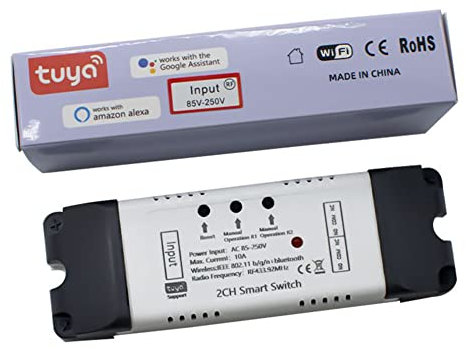 AIDNTBEO WiFi Wireless Switch Relais, für Tuya Smart Wifi Garage Opener Controller Open Fernbedienung Kompatibel, AC 85-250V