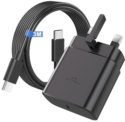 45W USB C Plug for Samsung Fast Charger Plug and Cable 3M,USB C Super Fast Charger for Samsung Galaxy S23 Ultra/S22+/S22 Ultra/S21/S20/A13/A14/A54 5G,Type C Charger Plug for Samsung Phone Charger