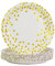 BOKFJBP 50 piatti di carta bianco oro, 18 cm, piatti di carta usa e getta, piatti per feste, Pasqua, matrimonio, compleanno dei bambini, compleanno, laurea