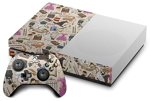 Head Case Designs Offizielle Harry Potter Hogwarts Muster Grafiken Vinyl Haut Gaming Aufkleber Abziehbild Abdeckung kompatibel mit Xbox One S Console and Controller Bundle