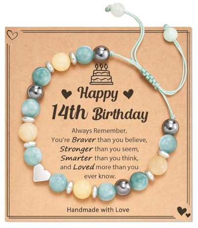 POWWA Geschenk Mädchen 14 Jahre, Geschenk 14 Jahre Mädchen Teenager Armband Teenager Mädchen 14 Jahre Geschenk Geburtstag für Tochter Enkelin Nichte Freundin Schwester14 Year Old Girl Gift Ideas