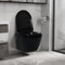 WC Suspendu, Toilette Mural Cuvette WC Toilette murale sans bord à fonction de bidet Céramique Noir