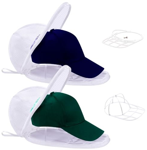 NAZZO Hutwaschkäfig mit Netztasche für Baseballkappen, Hutreiniger, Käfighalter für Waschmaschine, Spülmaschine, geeignet für Erwachsene und Kinder, faltbarer Kappen-Waschmaschinen-Organizer,