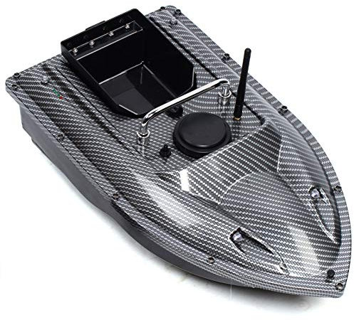Queeucaer Futterboot Nachtangeln,Angelköderboot, Fischköder Köderboot Bait Boat,mit Köderboot Baitboat Fischerköder Boot + Fernsteuerung NEU,Für Das Anfüttern in Flüssen,Schwarz