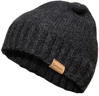 Gottstein Alpine Wool Cap Wollmütze aus 100% Schafwolle für Damen & Herren | Made in Tirol Charcoal, M