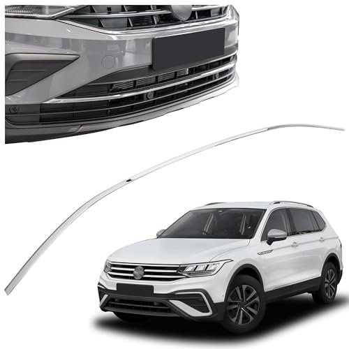 CHROMEMASTER | Kompatibel mit VW Tiguan 2020-2023 | Chromleisten Stoßstange Vorne, untere Zierblende der Frontschürze, Rostfreier Stahl Poliert | Neues, Attraktives Erscheinungsbild des Fahrzeugs