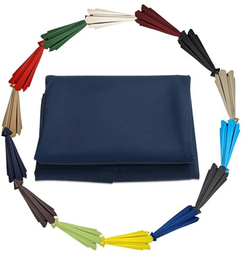 GZDXBF Sonnenschirm Bespannung Für Ampelschirm - 200cm 270cm 300cm 6/8 Streben - Sonnenschirmbezug Ersatzbezug - Uv-Schutz Ersatzstoff(Color:Navy Blue,Size:6 ribs-3m(9.8ft))