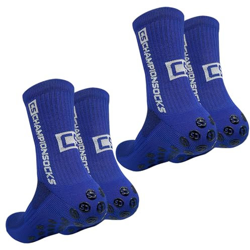 2 Paare Sportsocken Fußball Herren Anti Rutsch Grip Fußball Socken für Herren Damen Sportsocken Fußball Absorbiert Schweiß 39-46 Rutschfeste Sportsocken für Basketball Laufen Radfahren Marathon