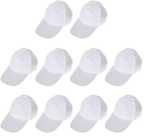 SHINEOFI 10 Stück Schlichte Leere Baseballkappen Weiße Bastel-Baseballkappen DIY-Kinder-Baseballkappen Hüte Malerei Polyester-Sonnenhüte Sportkappen Trucker-Hüte Sublimationshüte
