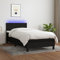 SECOLI Boxspringbett 90x200 mit matratze,LED Polsterbett 90x200 Bett 90x200 mit matratze und lattenrost Bett mit matratze 90 x 200 komplett-Schwarz-90 x 200 cm