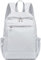 LOIDOU Mini Rucksack für Frauen Kleiner Rucksack Geldbörse Leichtgewicht Mädchen Casual Daypack Bookbag für College Schule Arbeit Reisen, Silbergrau(35cm)