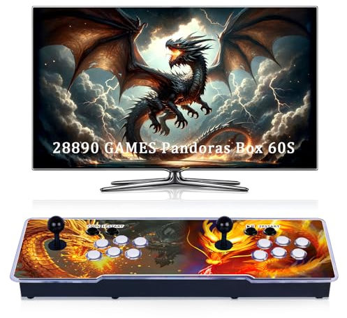 RegiisJoy 28890 in 1 Pandoras Box 60S Arcade Game Console for TV & Projector, 4 Players, 3D Games, Search/Hide/Save/Load/Pause Games