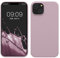 kwmobile Carcasa para iPhone 14 Funda - Case TPU y Silicona para Smartphone con Interior de Microfibra - Suave Protector antigolpes para móvil - Apto Carga inalámbrica - Malva Pastel