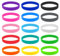 SYEYCW 15 Pezzi Braccialetti Silicone, Braccialetti in Silicone per Adulti, Braccialetto Elastico Multicolore, per Fitness Corsa Sport Regali di Partito, per Bambini, Donna e Uomo, 15 Colori