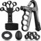 Hand Grip Strengthener Workout Kit (5-Pack) – Includes Adjustable Resistance Forearm Grippers, Finger Stretcher, Grip Ring, and Stress Relief Grip Ball for Athletes