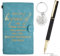 PTJJXA PU Leder Notizbuch Vintage Nachfüllbar a6, Tagebuch a6 mit Stift und Schlüsselanhänger, Notizbuch a6 Nachfüllbar, Notizbuch Vintage Reisetagebuch Leder für Schule, Business, Büro (Blau)