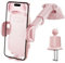 Miracase Supporto Universale per Telefono Auto [Potente Ventosa] Porta Cellulare Doppio Gancio Metallico per Cruscotto Parabrezza e Presa d'Aria Automobile Adatto Smartphone Universale Rosa