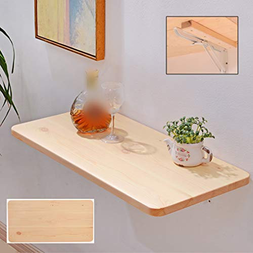 FGDIUCVN Schwimmender Wandtisch aus massivem Holz, klappbarer Computertisch, Esstisch, Küchenwerkbank, platzsparend für das Heimbüro, mit komplettem Zubehör, 18 Größen (60 x 30 cm/24 x 12 Z