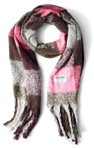 STREET ONE Damen A572485 Karierter Madras Schal,Mehrfarbig,A