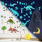 Leuchtende Dinosaurier Wandsticker Selbstklebend Dinosaurier Wandtattoo Kinderzimmer für Glühen im Dunkeln Aufkleber, Dino Leuchtsticker Wandtattoo für Junge Kinderzimmer Schlafzimmer Geschenke Blau