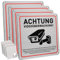 Luxoraiova 4 Stück Schild Videoüberwachung privatgrundstück, 15 x 15 cm Aluminium Aufkleber Videoüberwachung mit Selbstklebend und 4 Bohrlöcher, Achtung Videoüberwachung Schild für Innen und Außen