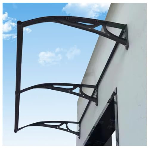 Outdoor Fenster Regenschutz Türvordach Markise mit großen Dachrinnen und gewölbtem Design für Wind, Regen, Schnee und Hagelschutz 100.1 cm x 119.4 cm