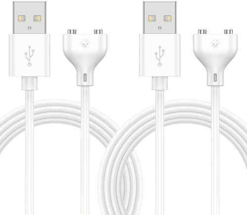 IBEIKE Magnetic Charger for Wireless Massager - 2PCS Magnetic USB DC Charger Cable, 2 PIN Replacement Charging Cord for Appliances with Magnetic Charging Ports (9mm/0.35in)