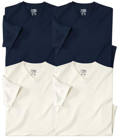 ATLAS FOR MEN - Pack de 4 Camisetas Hombre Algodón Manga Corta - Cómodas y Suaves Disponibles en Tallas Grandes