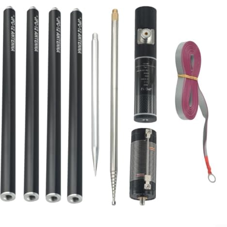 Solaughguy JPC-12 7 MHz - 50 MHz 100 W 8-Band HF tragbare Kurzwellenantenne für Amateurfunk, Amateur-QRP für GP-Antenne, Basis aus Aluminiumlegierung, Multiband-Lastspule