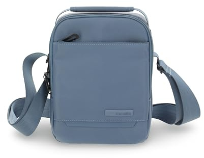 Travelite WORKFLOW Cross Body Bag, Recycled Material Shoulder Bag with Safety Compartment, Sling Bag, Denim Blue, Cross Body Bag 23 cm