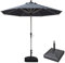 PURPLE LEAF Parasol de Jardin Extérieur avec Pied 2,7 m Rond, Parasol Inclinable avec Châssis en Aluminium Champagne Toile UPF 50+, Parasol Balcon pour Jardin Terrasse Patio Piscine, Gris