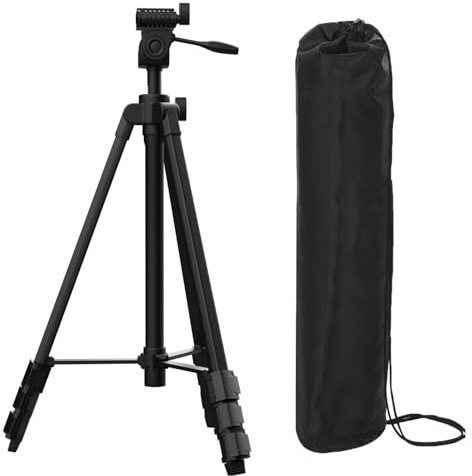 Xincere Treppiede in alluminio leggero da 137 cm con livella a bolla, piastra a sgancio rapido con montaggio a vite da 1/4-20 per dispositivo di livellamento della linea laser
