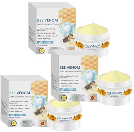Bee Venom Tooth Powder for Oral Care, Natural Gentle Toothpaste Powder, Teeth Whitening & Care, Enamel Repair and Whitening, for Sensitive Teeth (3)